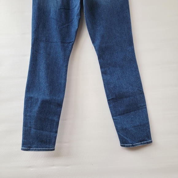 Mother Triple Stack Looker Wish on a Star Jeans Size 31 Blue High Waist Tie - Picture 10 of 16